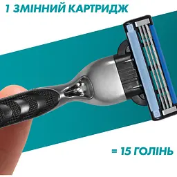 Подарунковий набір: станок для гоління чоловічий Gillette Mach3 з 2 змінними картриджами + гель для душу Old Spice 3-в-1 Whitewater 250 мл - мініатюра 4