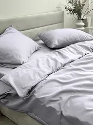 Комплект постільної білизни Ecotton Євро 210х220 см однотонний світло-сірий Light grey (25191) - мініатюра 3