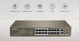 Комутатор Tenda TEF1118P-16-150W