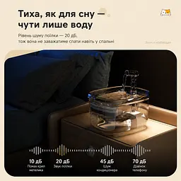 Фонтан для котів GPN-Y02 2,3 л з фільтром, Прозорий - мініатюра 4