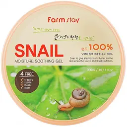 Гель для обличчя та тіла Farmstay Moisture Soothing Gel Snail, з равликовим муцином, 300 мл