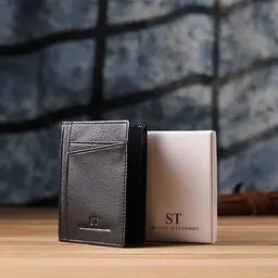 Чоловічий гаманець для карток з натуральної шкіри ST Leather 8х11х0,5 см acs0029622 - мініатюра 10