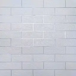 Самоклеюча декоративна 3D панель 3D Loft під білу матову цеглу зі сріблом 700x770x3 мм