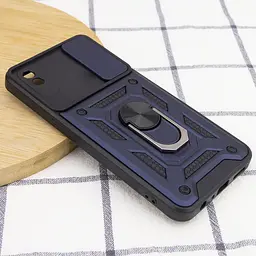 Ударостійкий чохол Camshield Serge Ring Xiaomi Redmi 9A Синій, TPU+PC, Шторка на камеру - мініатюра 2