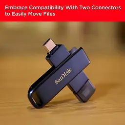 USB флеш накопичувач SanDisk 128GB Phone Drive for iPhone Metallic Sky Lightning/Type-C U (SDIXD0N-128G-GN6NE) - мініатюра 6