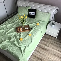 Велюрові покривало салатового кольору з210х230 з двома наволочками 50х70, мішок ALBO pbe0052901 - мініатюра 6