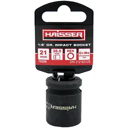 Головка ударна шестигранна 1/2" 21x38.5мм Haisser 70208