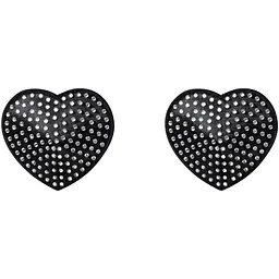 Накладки-сердечка на соски зі стразами Obsessive A750 nipple covers чорні One size - мініатюра 2