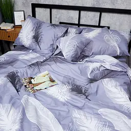 Комплект постільної білизни Moon&Star Бязь Gold Люкс Soft Plumes Сімейний 143х210х2 наволочки 2х70х70 - мініатюра 4
