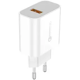 Мережевий зарядний пристрій Foneng EU46 QC3.0 Charger (1USBх3A) Білий (EU46-CH-TC) + кабель USB Type C - мініатюра 2