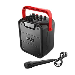 Портативна акустика Borofone BP7 Cool karaoke BT speaker 10W караоке з мікрофоном бездротова чорна - мініатюра 2