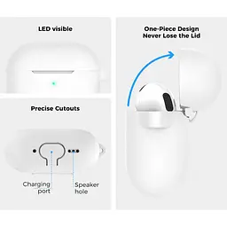 Чохол AhaStyle Colorful Silicone Case для AirPods 4 White [133818] - мініатюра 3