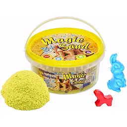 Кінетичний пісок Strateg Magic Sand жовтого кольору у відрі 350 г