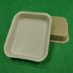 Лоток паперовий одноразовий, білий 115×140 мм, прямокутна, ламінована, 100 штук, для фасування, подачі