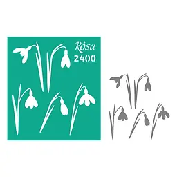 Багаторазовий трафарет "№ 2400" Rosa 3625247 самоклеючий 9×10 см