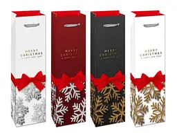 Набір подарункових пакетів Merry Christmas, високий картон, 12x35x8 см, 6 шт. в упаковці, BL2402-112