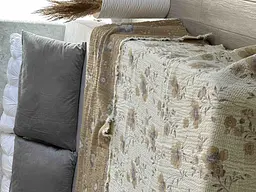 Плед двосторонній мусліновий євро L&M Home Textiles 20295 200х220 см бежевий - мініатюра 4