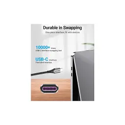 Дата кабель USB-C to USB-C 2.0m 5A aluminum gray Vention (TAEHH) - мініатюра 7