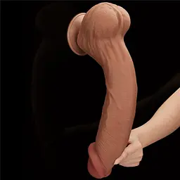 Фалоімітатор LoveToy Sliding-Skin Dual Layer Dong King Sized 36 см тілесний - мініатюра 15