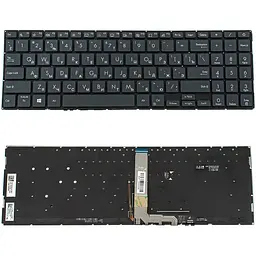 Клавіатура для ноутбука ASUS (UX535 series) rus, black, без фрейма, підсвітка клавіш