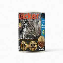 Вологий корм Klicker для дорослих собак шматочки ТУНЦЯ в желе  400г.