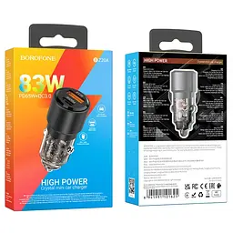 Автомобільний зарядний пристрій BOROFONE BZ20A Smart 83W dual port PD65W+QC3.0 - мініатюра 3