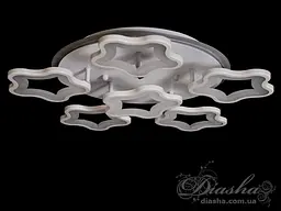Світлодіодна стельова люстра зірки для спальні Diasha 1660/5+1WH LED 3color біла 55 см 95 W з пультом - мініатюра 4