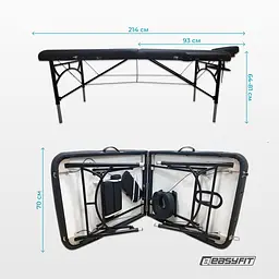Масажний стіл EasyFit ZenRest-2 кушетка складна Чорна з чохлом - мініатюра 13