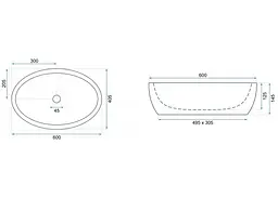 Умивальник Rea Meryl 60x40,5 white-gold (REA-U5054), Глянцева - мініатюра 5