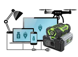 Інвертор з виходом 220 В для акумуляторів EGO PAD1800E (180 Вт, чиста синусоїда, USB, type-c) - мініатюра 5