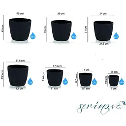 Горщик для квітів Serinova Ruby 4.4 л чорний (11534) - мініатюра 2