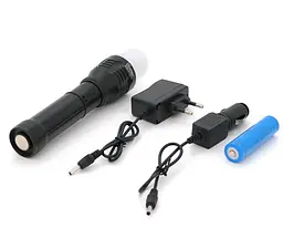 Ліхтар ручний Watton WT282 1LED CREE XML-T6, 3W, 2 режими, ZOOM,18650/ААА, IP40, СЗУ+АЗУ, 190х45х30 - мініатюра 4