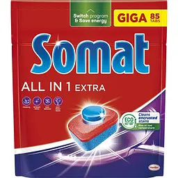 Таблетки для посудомийної машини Somat All in 1 Extra 170 шт. (2 уп. х 85 шт.) - мініатюра 2