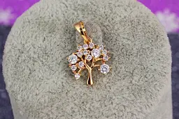 Кулон Xuping Jewelry дерево з білими каменями 1.5 см золотистий - мініатюра 2