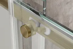 Душова кабіна без піддону Koer SR SC03-90x90x200-TR-12 прозоре скло Easy Clean 6 мм, матове з KR5358, Універсальна, прозорий, золотий - мініатюра 3