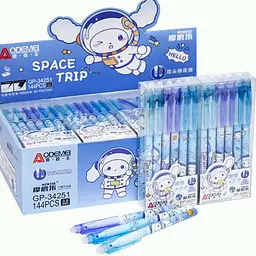 Ручка дитяча пиши-стирай Aodemei Space Trip, 0.5 мм, синя, 12 шт.