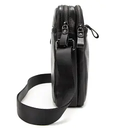 Месенджер кожаный чорний Tiding Bag 8713A - мініатюра 5
