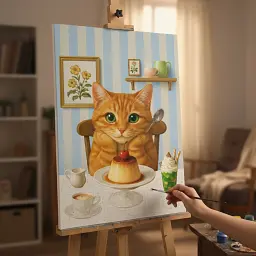 Картина за номерами «Котяче частування» - мініатюра 6