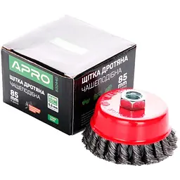 Корщітка APRO для болгарки УШМ дротяна щітка чашкова 85 мм x М14 830440