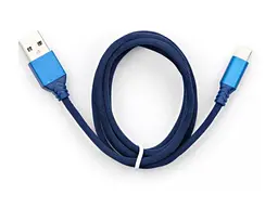 Кабель Vinga USB 2.0 AM to Lightning nylon 1m blue (VCPDCLNB21B)