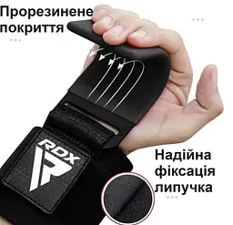 Гаки для тяги на зап'ястя RDX W5 Gym Hook Strap Pink Plus (WAN-W5P+) - мініатюра 3