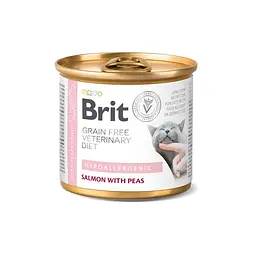 Вологий корм Brit GF VetDiet Hypoallergenic для кішок, з харчовою алергією та непереносимістю, з лососем, 200 г - мініатюра 6