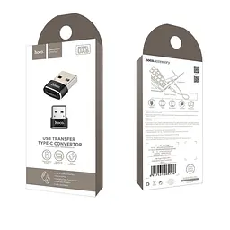 Адаптер Hoco UA6 USB to Type-C converter Black - мініатюра 2
