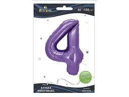 Кулька фольгована цифра PELICAN 40 (100 см) 1 4 лавандова