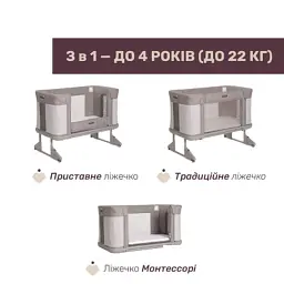 Ліжечко Chicco Next2Me Forever 3 в 1 бежевий (79650.10) - мініатюра 2
