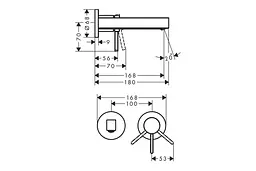 Змішувач для умивальника Hansgrohe Finoris прихованого монтажу з виливом 16.8 см brushed bronze 76051140 - мініатюра 2