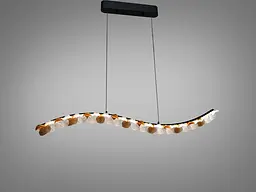 Підвісна LED люстра Diasha MD2511/1000BK хвиляста чорна 55Вт з пультом - мініатюра 2