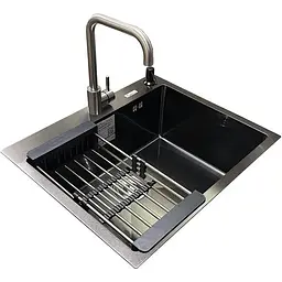 Комплект мийка + змішувач Romzha Arta U-550S Max BL (B) - мініатюра 3