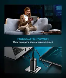 Мережевий зарядний пристрій ArmorStandart Resolute Power ARP-721 67W GaN Black (ARM88384) - мініатюра 11