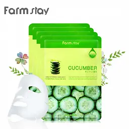 Тканинна маска для обличчя FarmStay Visible Difference Mask Sheet Cucumber з огірковим екстрактом 23 мл - мініатюра 2